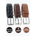 Men's Classic Belt 3-Piece Set 3.5 cm Fabric Belt
