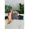 Anthracite Card Mechanism Retro Men's Genuine Leather Wallet