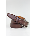 Men's Genuine Leather Belt Brown Classic Fabric Pants Belt 3.5 Cm Genuine Leather