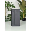 Genuine Leather Women's Leather Wallet Black Zippered Phone Compartment Unisex Leather Wallet