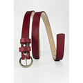 Red Vegan Leather Women's Belt 2 CM Belt for Shirts, Sweaters, Trousers, and Dresses