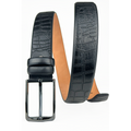 Crocodile Pattern Black Genuine Leather Men's Belt Real Leather Belt Men's Classic Belt 3.5 Cm