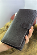 Genuine Leather Women's Brown Wallet with Phone Compartment Flother Real Leather Wallet