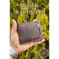 Men's Genuine Leather Wallet Paris Tiguan Brown Extra Card Slot Genuine Leather Wallet