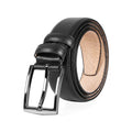 Genuine Leather Belt Men's Classic Belt 3.5 Cm Semi-Gloss Black Genuine Leather Belt