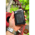 Genuine Leather Black Mechanism Men's Wallet Retro Genuine Leather Wallet