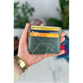 100% Genuine Leather Khaki Tiguan Cardholder Men's Leather Wallet
