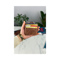 100% Genuine Leather Tan Tiguan Card Holder Men's Leather Wallet